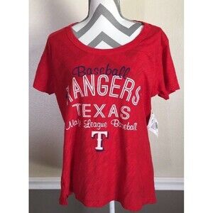 G-III 4Her Carl Banks Red Womens Tee T-shirt Texas Rangers Large